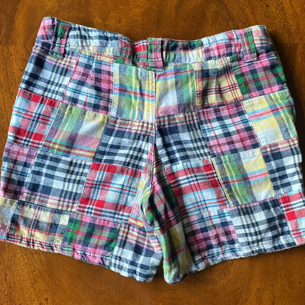 J. Khaki madras shorts cotton multicolor plaid girl 12